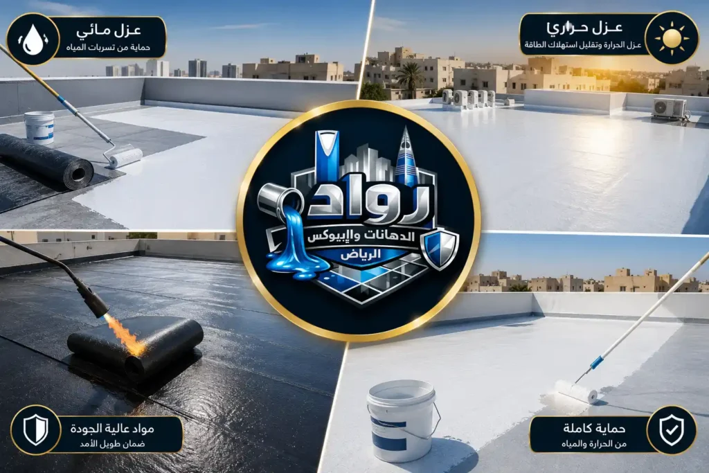 أفضل شركة عزل أسطح بالرياض | عزل مائي وحراري مع ضمان